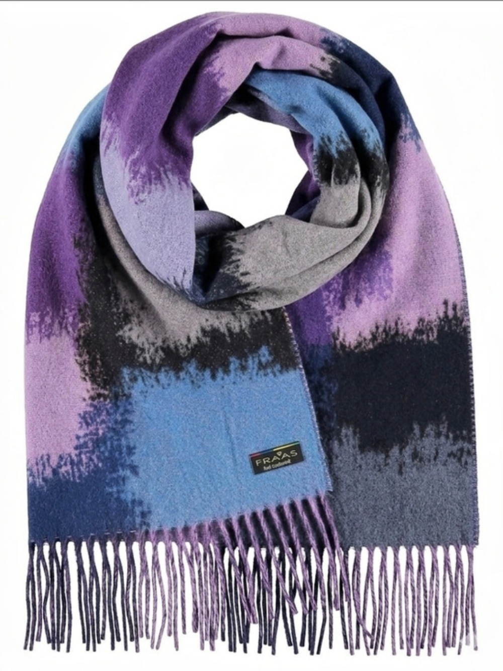 Fraas Color Block Scarf in Purple & Blue ( Vegan Friendly Scarf)